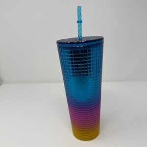 Starbucks Tim Singleton Pride 2023‎ 24 oz Gradient Grid Tumbler with Straw Venti